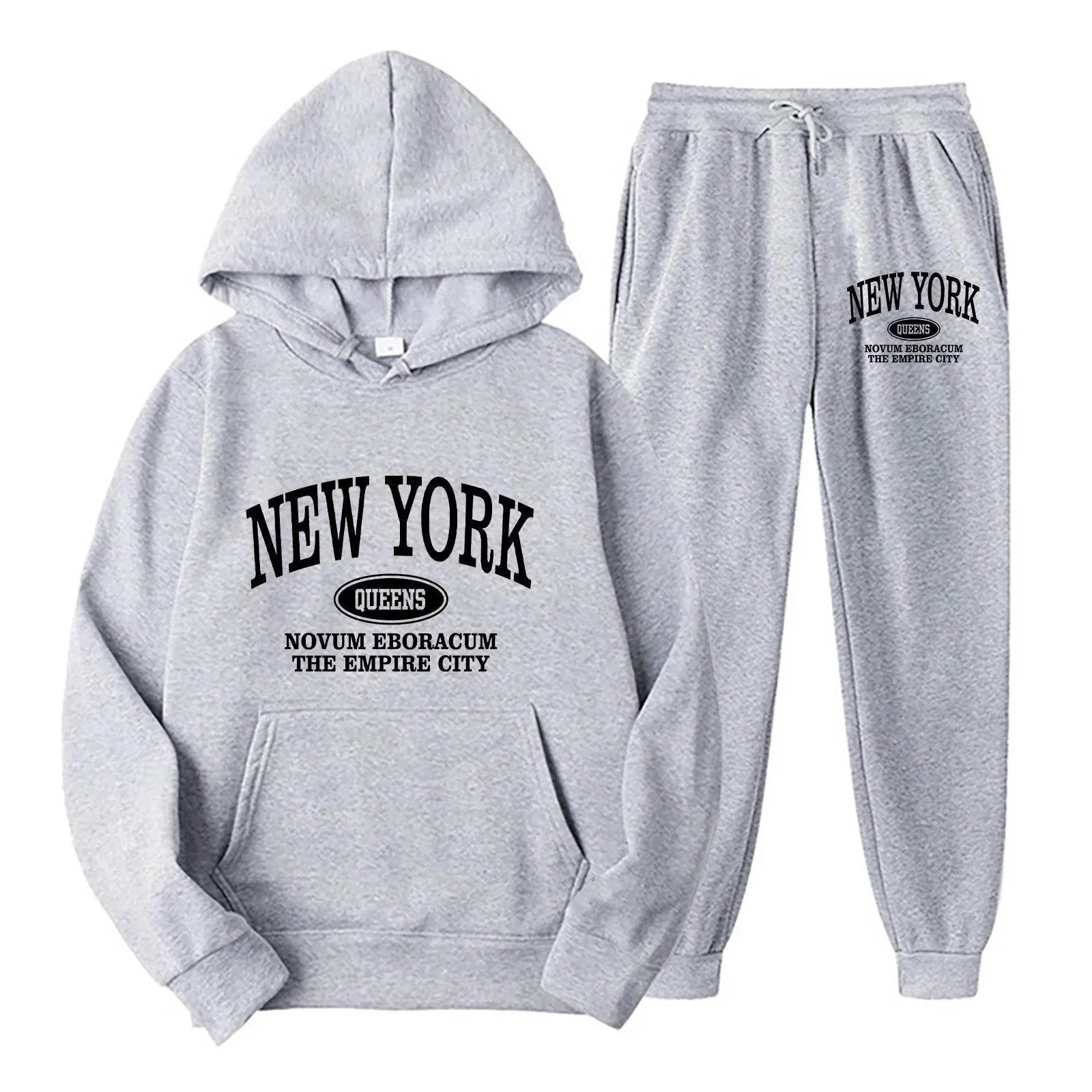 Hoodie Set Chic New York Sweatshirt - Where2Save
